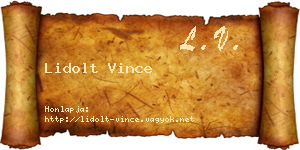 Lidolt Vince névjegykártya